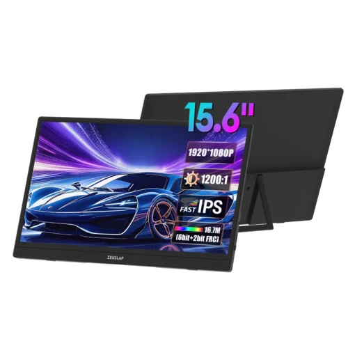 Zeuslap 15.6" FHD Portable Monitor - IPS Panel, USB-C, HDMI, Ideal for Phone, Laptop, PC, Nintendo Switch