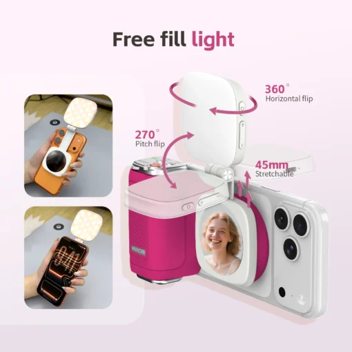 iPhone Shooting Grip with Detachable Bluetooth Remote and Optional Fill Light for Cameras - Image 4