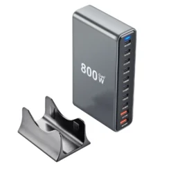 800W GaN Charging Station with 10-Port USB C PD3.1 for iPhone 16/15 and Samsung MacBook