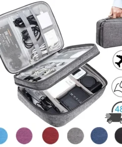 Large Capacity Waterproof Digital Organizer Bag for Travel - USB Charger and Headphone Storage