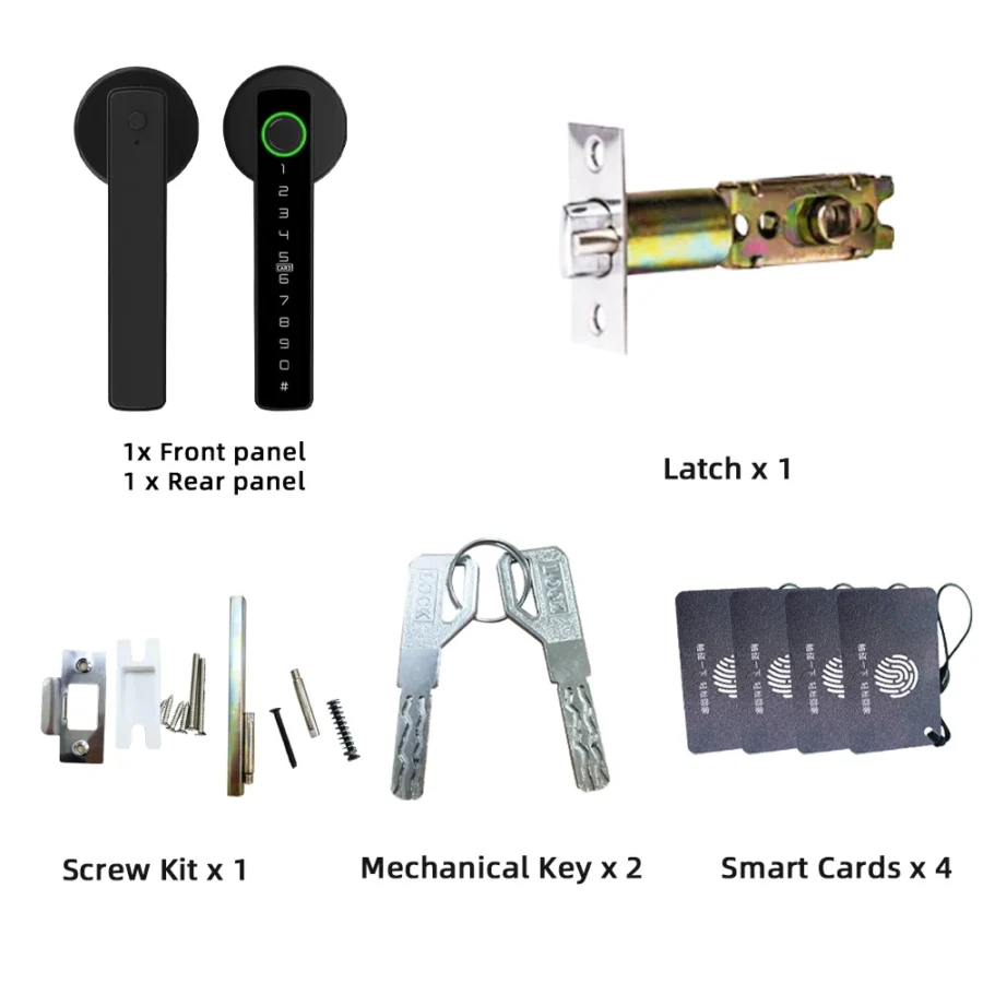 RAYKUBE Fingerprint Digital Door Lock - Smart Access with Password and Key Options - Image 6