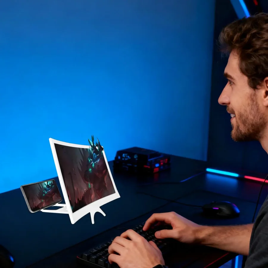 12 inch 3D Cell Phone screen projector HD Expander Enlarge Curved Screen Magnifier Amplifier For Mobile Phone Video - Image 5