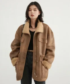 Alternative view of CHIC VEN Women's Reversible Suede Jacket - Thick and Warm Motorcycle Coat for Winter and Autumn