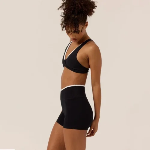 Alternative view of Women Two Piece Gym Workout Set Female Black White Bra Yoga Sets 2ps Shorts Leggings Fitness Wear Women Quick-Dry Sports Suits