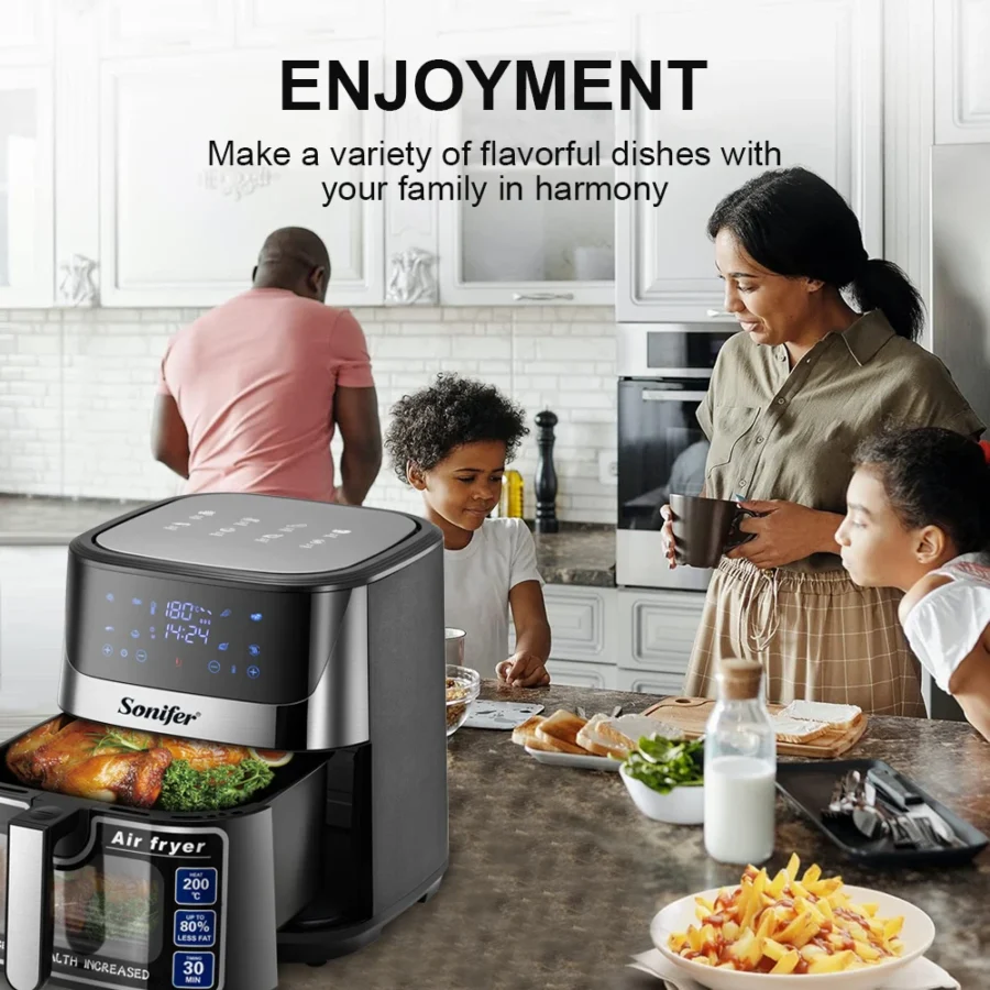 8.5L Air Fryer with LED Display, Touch Control, and Adjustable Temperature - Image 4