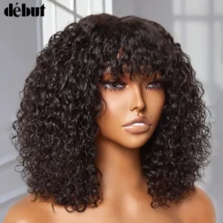 Alternative view of Human Hair Wig with Bangs, Honey Water Wave, for Women