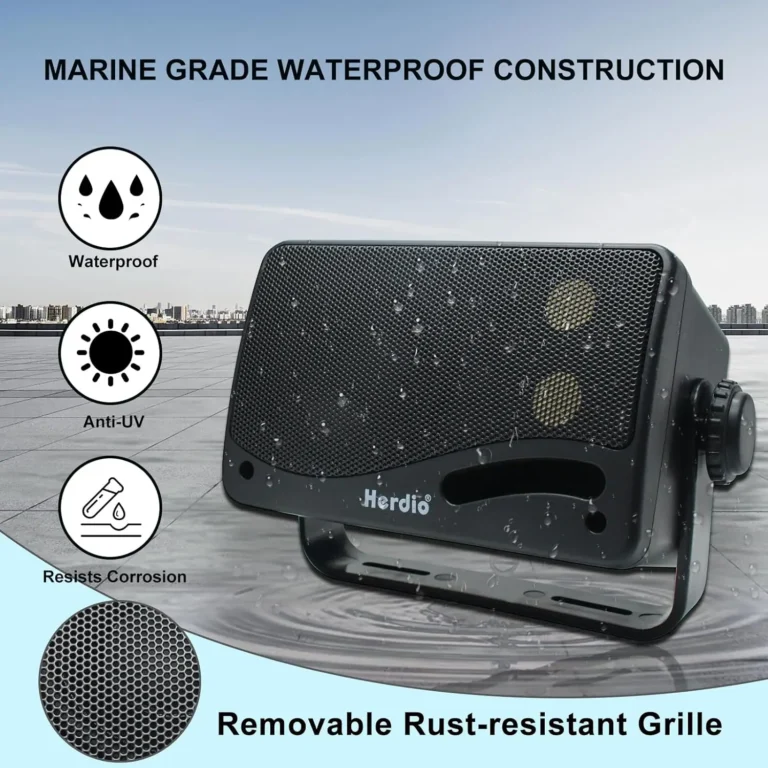 Herdio Waterproof Outdoor Speakers - 200W 3-Way Wall Mount for Patio and Marine Use - Image 3