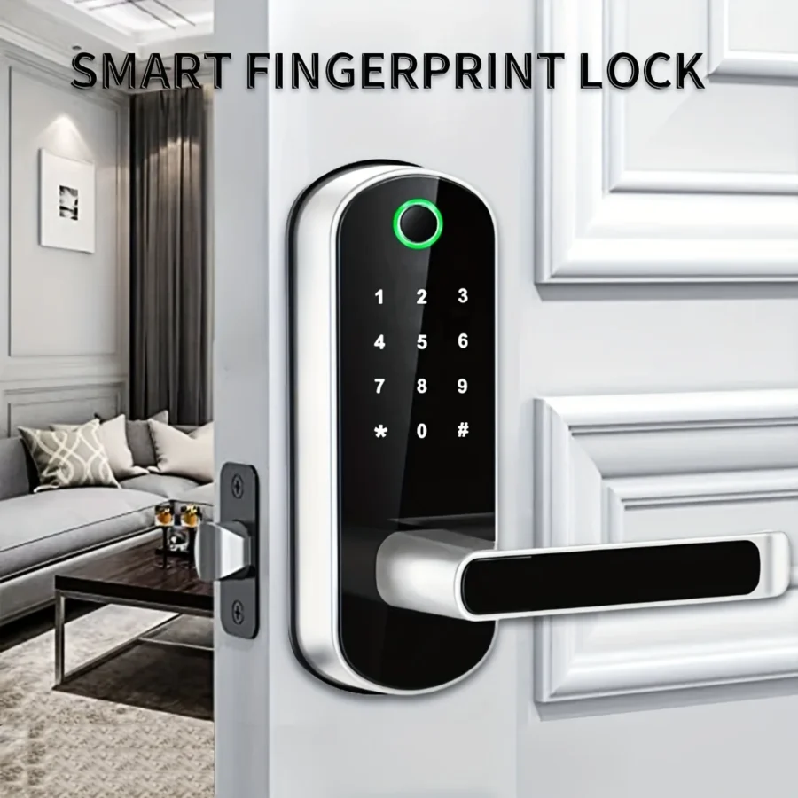 Smart Fingerprint Door Lock – Keyless With App Control, Touchscreen, NFC, and Waterproof Design - Image 5