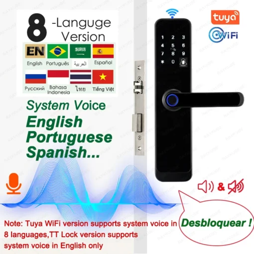 Smart Door Lock with Bluetooth, WiFi, and Fingerprint Access for Keyless Entry - Image 4