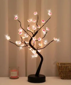 Alternative view of Table Tree Night Light USB/Battery Powered Touch Switch Artificial Bonsai Cherry Blossom Desktop Tree LED Lamp Light Decoration