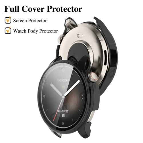 Alternative view of Glass+Hard Case for Amazfit Balance Screen Protector Tempered Glass Anti-scratch Bumper Protection Cover Case Shell Accessories