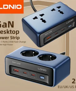 LDNIO Fast Charger Cube Power Strip 2M Electric Extension Power Cord 45W Type C Charging Station Us UK Eu Kr Usb Plug Adapter