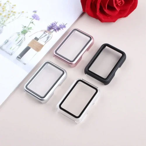 for Samsung Galaxy watch Fit3 Case, Full-Coverage Tempered Glass Screen Protector+Hard PC Bumper Protective Cover integrated