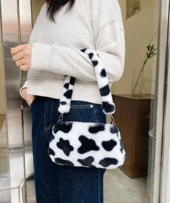 Alternative view of New Women's Casual Shoulder Bag Animal Print Leopard Plush Lady Shoulder Underarm Bag Female Messenger Bag Crossbody Bags