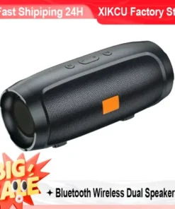 XIKCU Portable Dual Bluetooth Speaker - Stereo Outdoor Subwoofer with FM and TF Playback