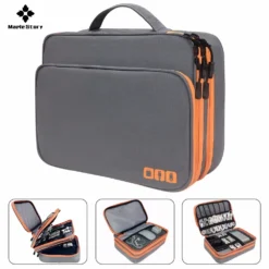 Multi Layer Cable Storage Bag, Portable Electronic Accessories Organizer for Travel and iPad Charger