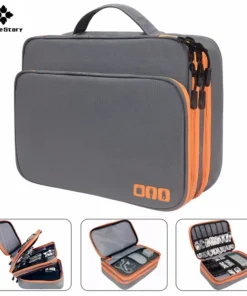 Multi Layer Cable Storage Bag, Electronic Accessories Organizer, Portable Travel Cable Organizer Case for iPad cable Charger