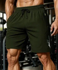 Alternative view of Gym Shorts Men Summer Quick Dry Training Shorts Fitness Drawstring Lightweight Athletic Sweatpants Workout Bottoms Running Wear
