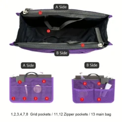 Alternative view of Bi-Fold Storage Bag with Double Zipper for Makeup and Toiletries, Large Capacity