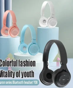 Alternative view of Y08 Wireless Bluetooth Over-Ear Sports Headphones - Folding Design for Gaming and Mobile Use