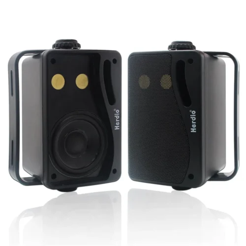 Herdio 3.5'' Waterproof Outdoor Speakers - 200W 3-Way Wall Mount for Patio and Marine Use