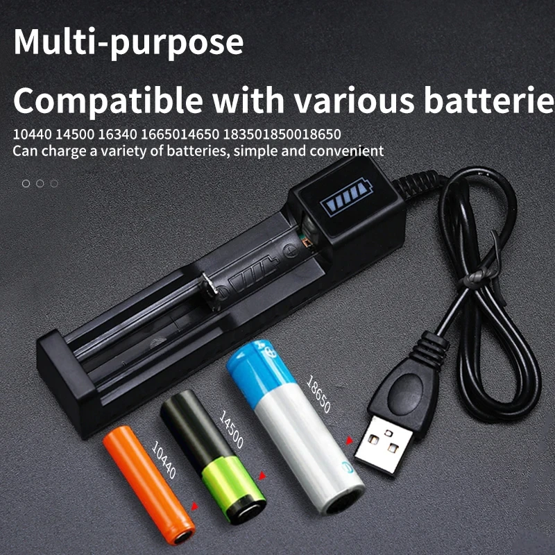 Dual 18650 Battery Charger with USB Rechargeable Ports for 18650, 14500, and 16340 Batteries - Image 3