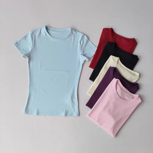 Yoga Wear Quick Dry Fitness T-Shirt for Women’s Outdoor Sports and Workout - Image 5