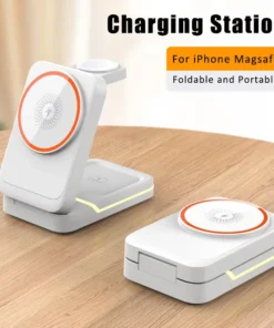 3 in 1 Magnetic Foldable Travel Fast Wireless Charger Stand For Magsafe iPhone 16 15 14 13 12 Pro Apple Watch 2-9 SE Airpods Pro