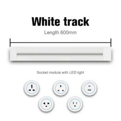 Alternative view of Universal Electrical Outlet with USB Ports, Track Socket Kitchen Wall Adapter for FR EU US UK Standards