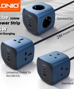 LDNIO Cube Power Strip 65W Charging Stations 2M Electric Extension Power Cord Uk Us Eu Plugs Adapter Usb Socket Surge Protector