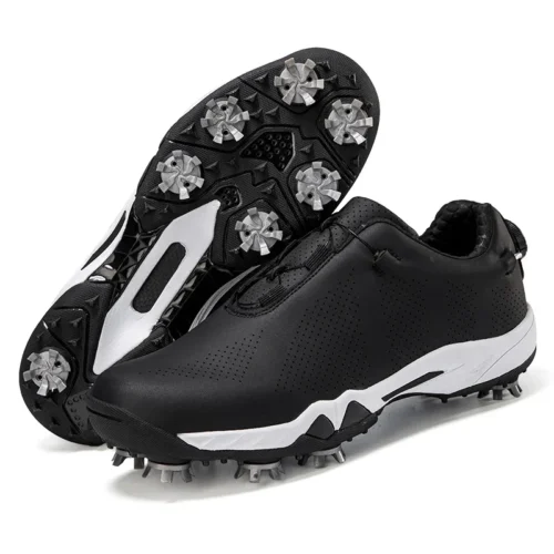 Man and Women's Professional Sport Golf Shoes Outdoor Fashion Leather Walking Sneakers Black White Man Golf Shoes Plus Size