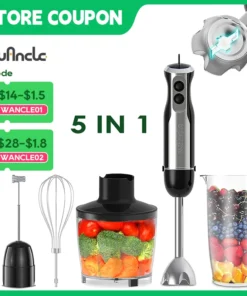 Wancle 1000W 5-in-1 Electric Immersion Hand Blender
