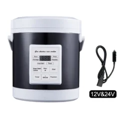 Mini Car Electric Cooker - 1.6L Food Steamer and Warmer for 12V/24V Vehicles