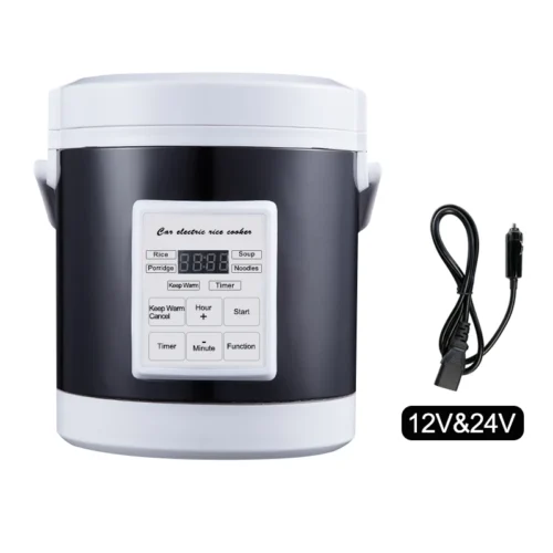 12V/24V Mini Car Electric Cooker, 1.6L Food Steamer and Warmer