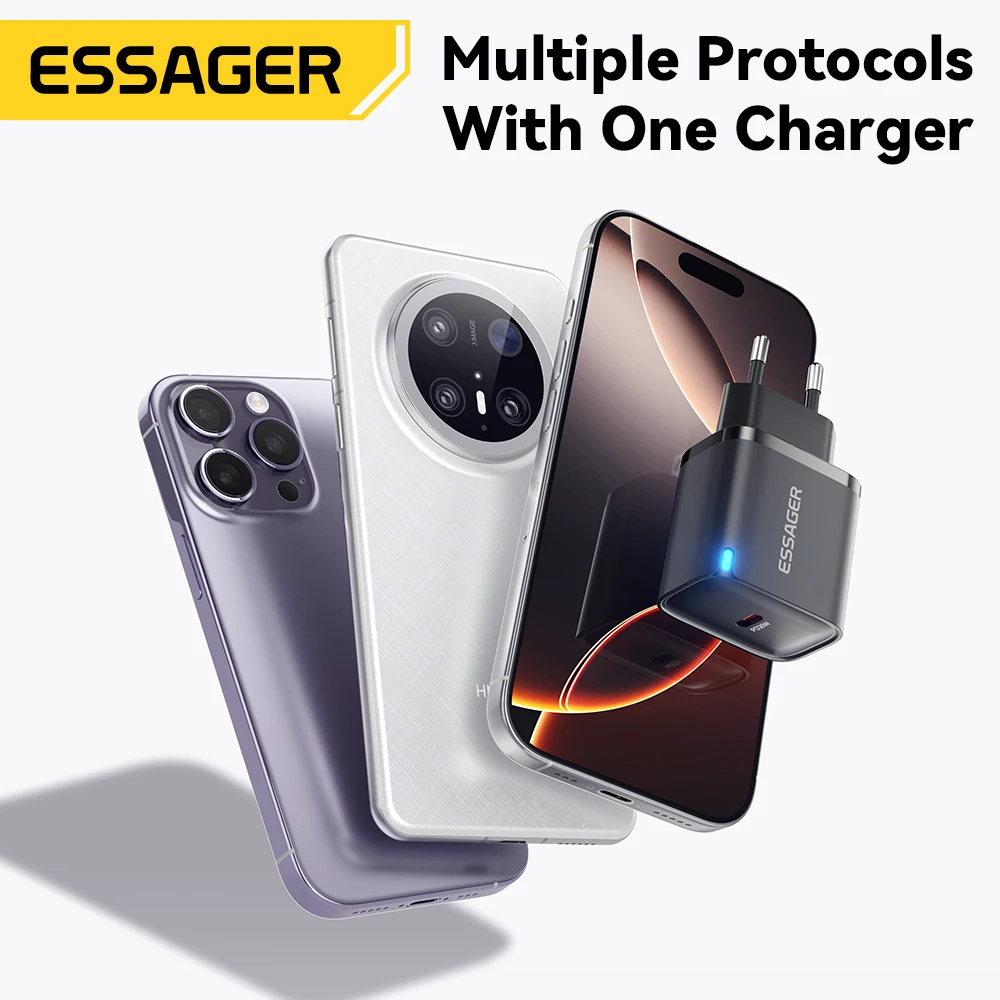 Essager 30W PD 3.0 USB-C Charger with Fast Charging for iPhone, Samsung, Huawei, and iPad - Image 3