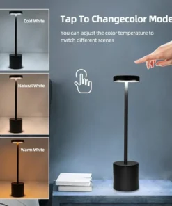 Alternative view of Simple Touch Sensor LED Table Lamp Rechargeable Desk Lamp 3Colors Adjustable Bedside Creative Ambient Light Bar Room Decor Light