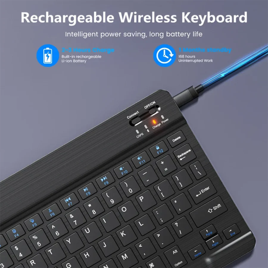 Bluetooth Wireless Keyboard Mouse For IOS Android Windows Tablet For iPad Air Mini Pro Spanish Korean Portugal Russian Keyboard - Image 5