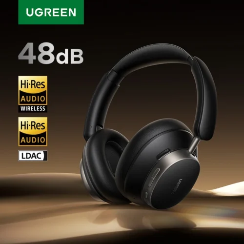 UGREEN Studio Pro Wireless Headphones - Over-Ear, 48dB Active Noise Cancellation, Hi-Res Audio, 120h Playtime