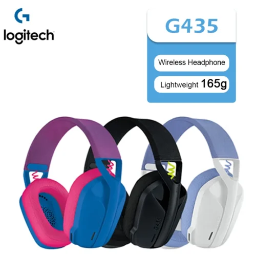 Logitech G435 LIGHTSPEED Wireless Gamer Headset USB Bluetooth/2.4 G Connection Built-in Microphone Gaming Headphone for PC/PS
