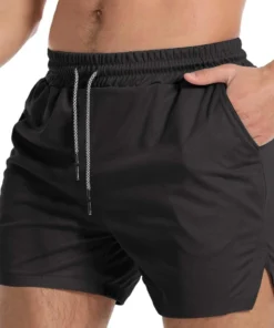 Running shorts men's gym sports shorts 2-in-1 quick drying exercise training gym fitness jogging shorts summer men's shorts