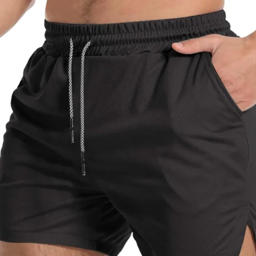 Running shorts men's gym sports shorts 2-in-1 quick drying exercise training gym fitness jogging shorts summer men's shorts