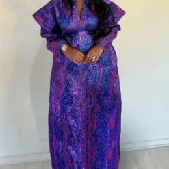 Dashiki & Ankara Kaftan Maxi Dress with Traditional African Prints for Women
