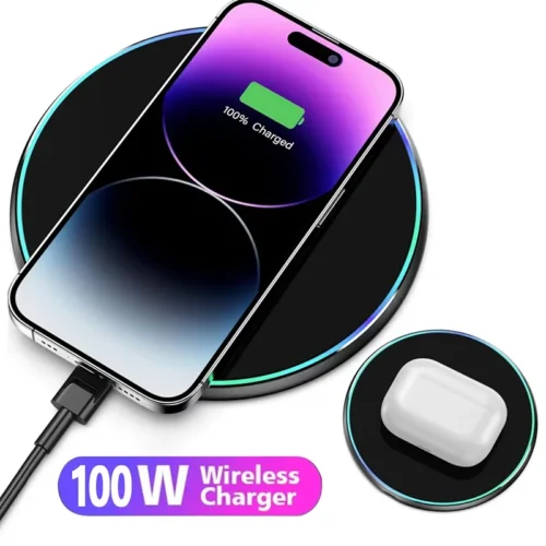 New Wireless Charger For iPhone 16 15 14 13 Pro Max Induction Fast Charging Pad Dock Station For Samsung S23 S22 Xiaomi Huawei