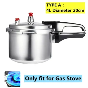 High-Pressure Cooker with Versatile Functions for Gas and Induction Stoves, Great for Soups and Steaming - TYPE A 4L