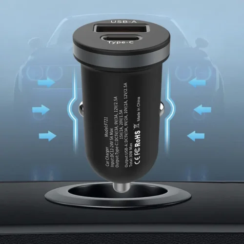 Alternative view of 30W Quick Charge USB Type C Car Charger for iPhone and Samsung
