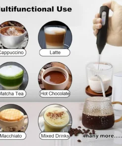 Alternative view of Electric Handheld Milk Frother and Egg Beater – Portable 3-Speed USB Blender for Coffee and Food Mixing