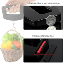 Alternative view of Digital Luggage Scale with Backlight, Weighs up to 50kg/10g, Portable for Travel