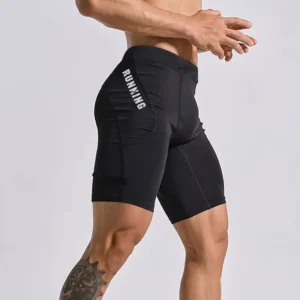 Men's Compression Leggings with Elastic Fit for Gym, Running, and Sports Activities - black, S(50-60KG)