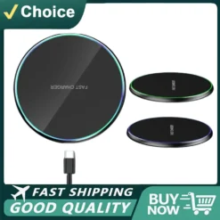 Mini LED Fast Charging Wireless Charger Pad for iPhone and Samsung Devices