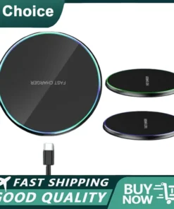 Mini LED Wireless Charger Pad - Fast Charging Dock for iPhone and Samsung